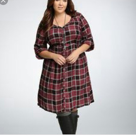 torrid red plaid dress